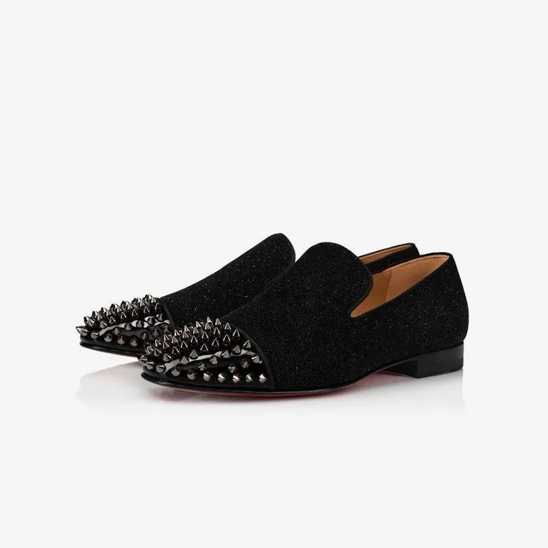Fabric Glitter Loafer Flat Studs Patent Rivets sold by ArnoConti