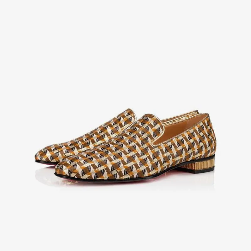 Fabric Loafers Grids Leather Flat Slip-on made by ArnoConti