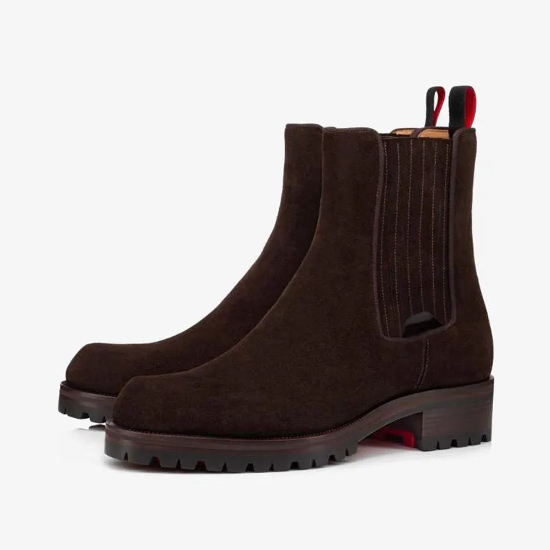 Motorcycle-Inspired Brown suede Boot sold by ArnoConti
