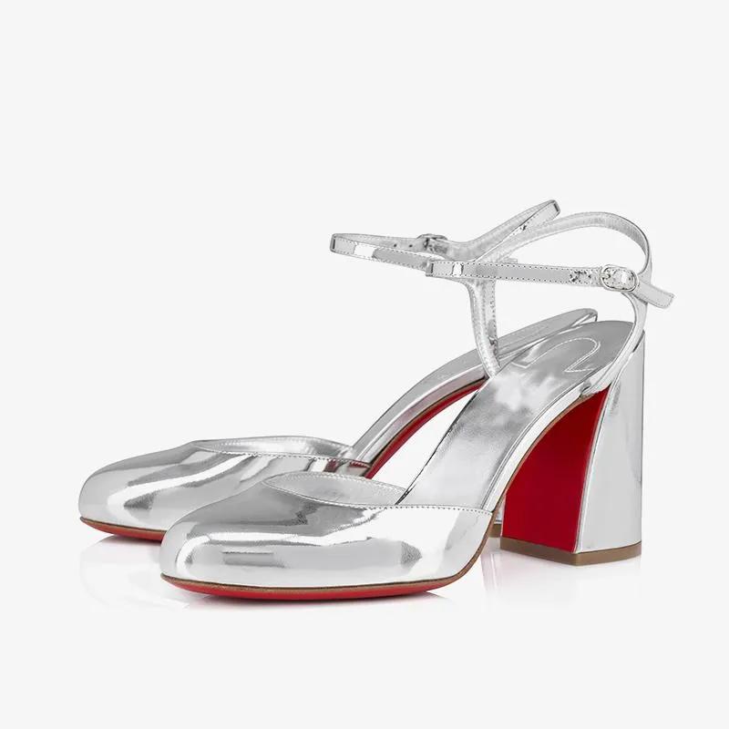 Silver Mirro-Effect Leather Pump sold by ArnoConti