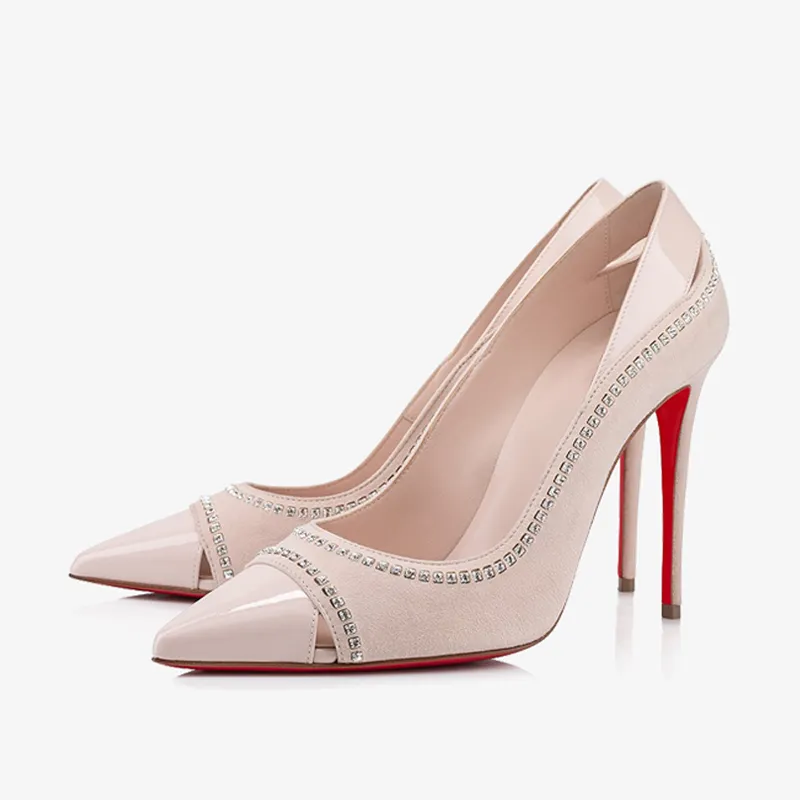 Beige Stiletto Pump with Cut-Outs sold by ArnoConti