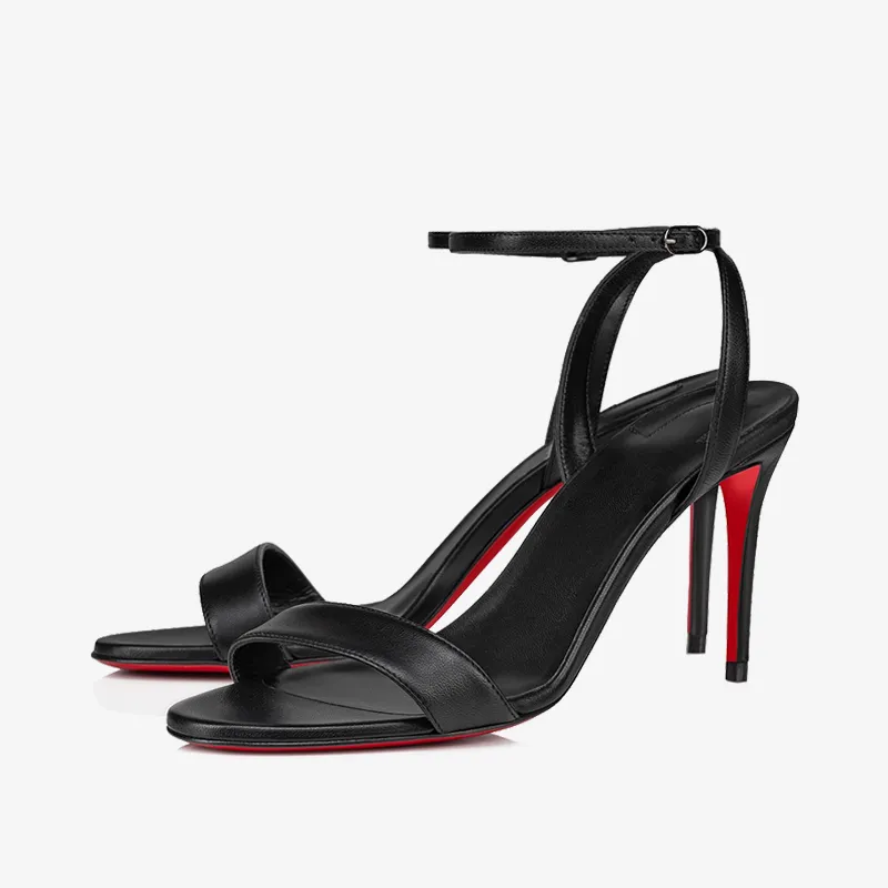 Elegant Black Leather Strappy Sandal sold by ArnoConti