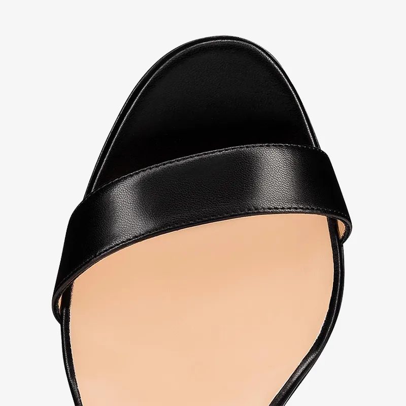 Elegant Black Leather Ankle Strap Sandal sold by ArnoConti product image thumbnail 4