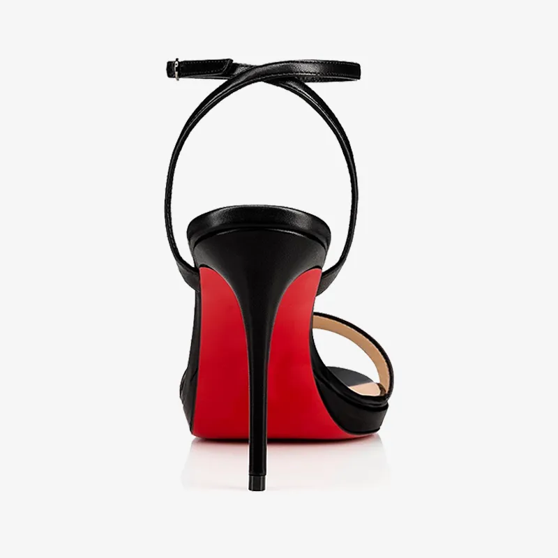 Elegant Black Leather Ankle Strap Sandal sold by ArnoConti product image thumbnail 5