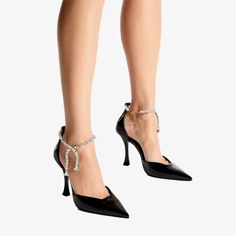 Patent Leather Pumps with Crystal Anklet sold by ArnoConti product image thumbnail 2