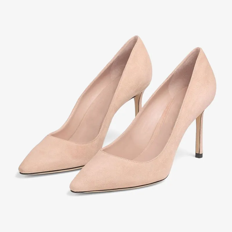 Pink Suede Stiletto Heels sold by ArnoConti