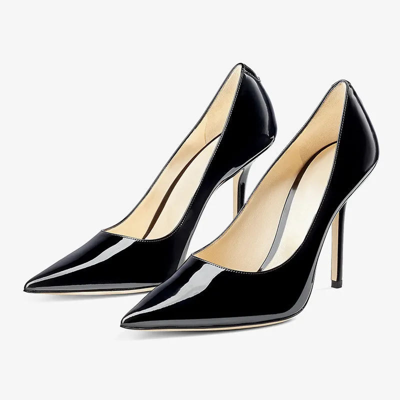 Black Patent Leather Pointed-Toe Pumps sold by ArnoConti