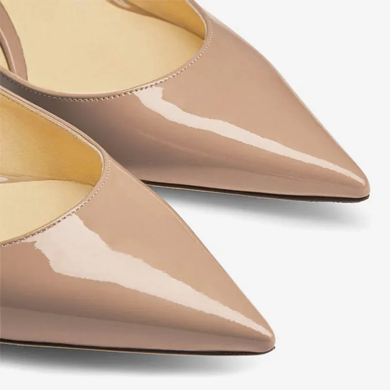 Nude Patent Leather Mules sold by ArnoConti product image thumbnail 3