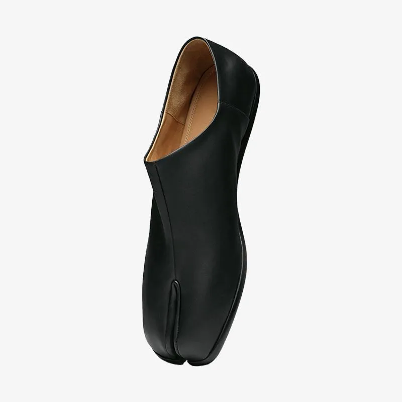 Black Calf Leather Split-Toe Shoes sold by ArnoConti