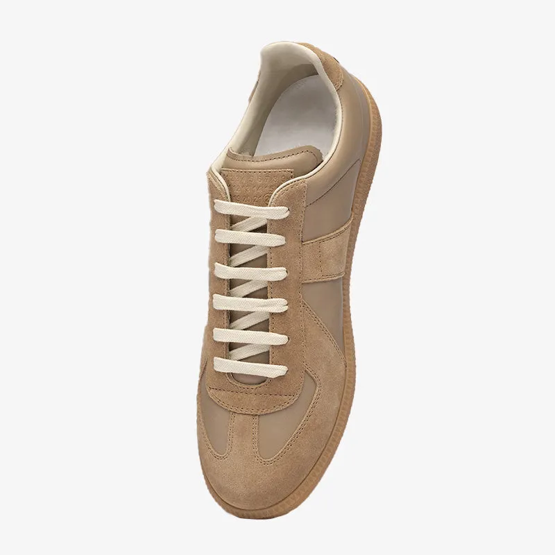 Apricot Leather and Suede Sneakers sold by ArnoConti