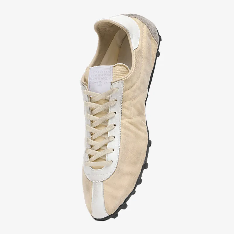 Beige Vintage-Inspired Low Top Sneakers made by ArnoConti