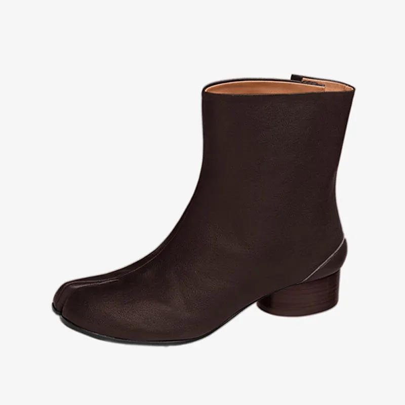 Soft  Leather Split-Toe Ankle Boots sold by ArnoConti