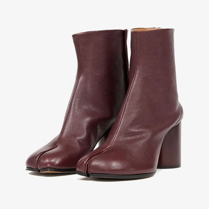 Tabi Leather Ankle Boots in Autumn Brown sold by ArnoConti