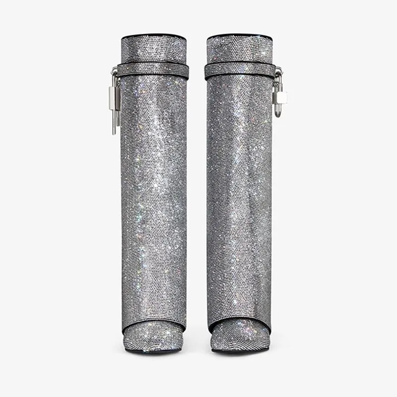 Glamorous Silvery Suede Strass High Boots sold by ArnoConti product image thumbnail 5