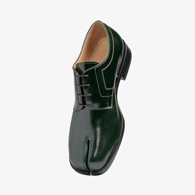 Classic Dark Green Split-toe Laced Brogue Shoes sold by ArnoConti