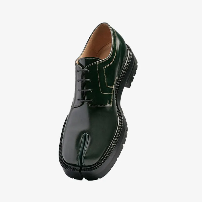 Dark Green Split-toe Laced Brogue Shoes sold by ArnoConti