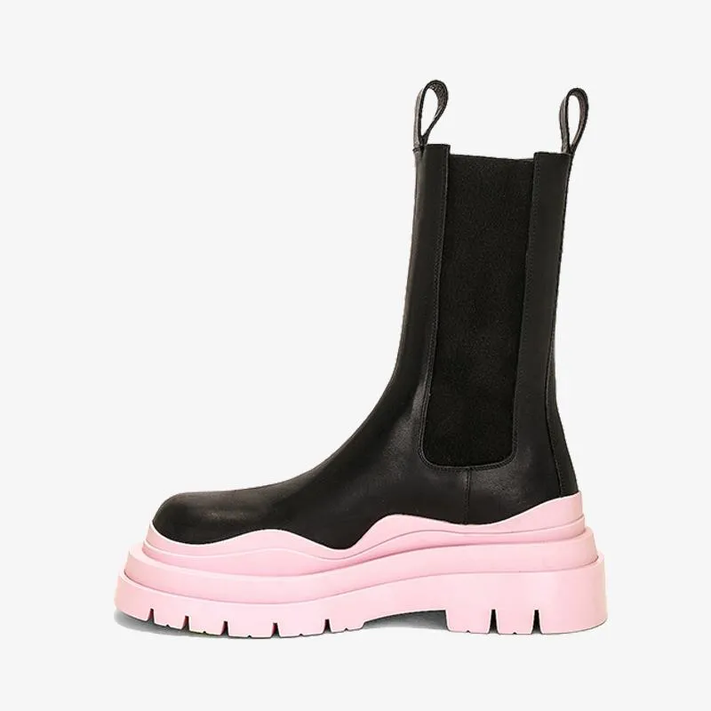 Pink/Black Chelsea Boots sold by ArnoConti