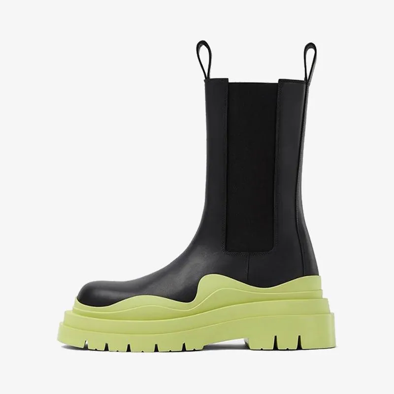 Black/Fruit Green Chelsea Boots sold by ArnoConti