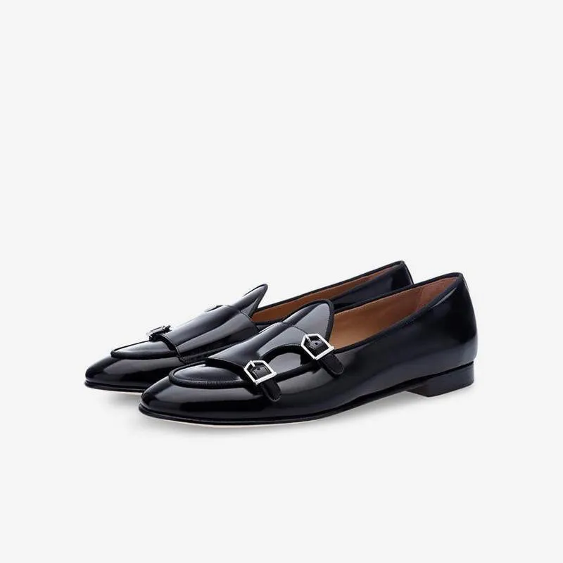 Mens Black Monk Strap Dress loafers sold by ArnoConti