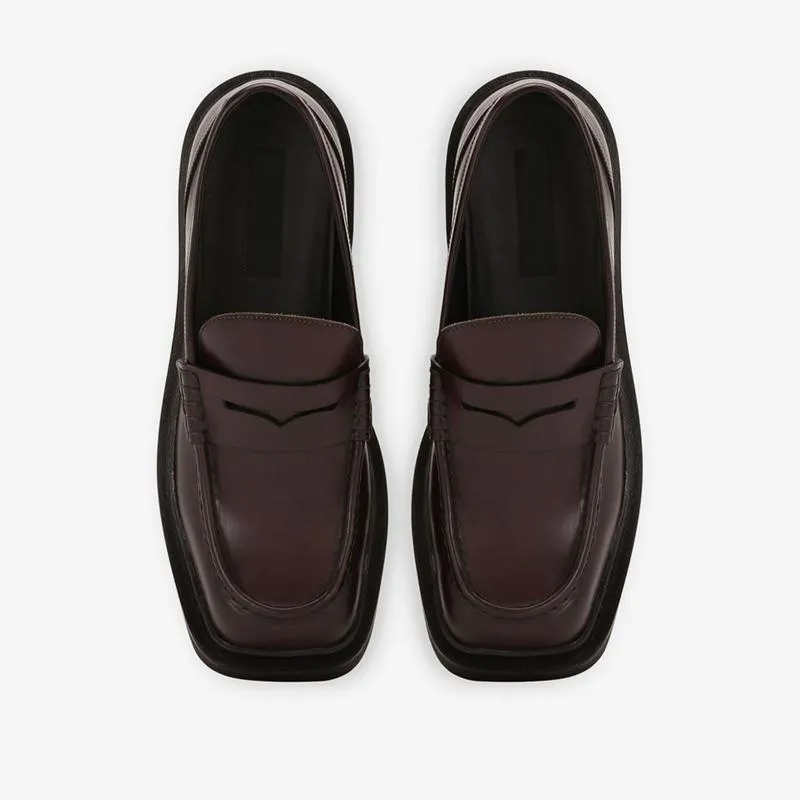 Brown Chunky Sole Penny Calf Loafer sold by ArnoConti product image thumbnail 4
