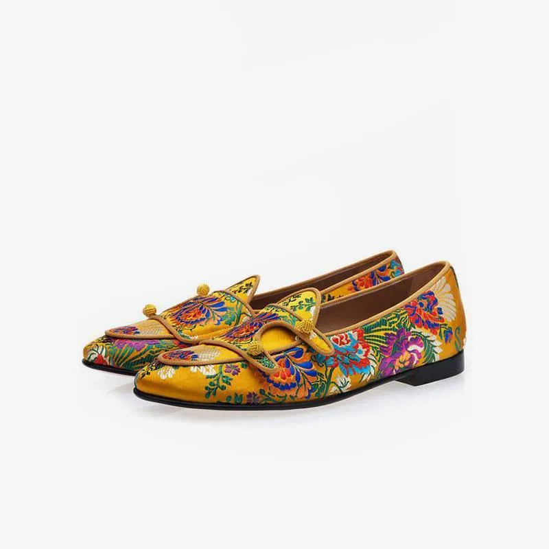 Embroidered Silk Loafers sold by ArnoConti
