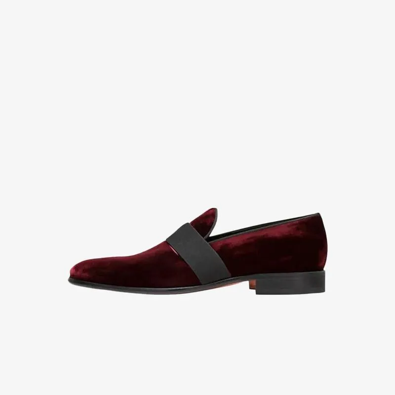 Regal Burgundy Velvet Loafers made by ArnoConti