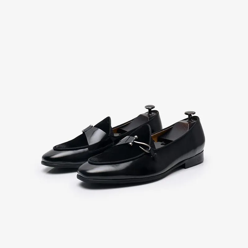 Polished Leather Tuxedo Loafers sold by ArnoConti