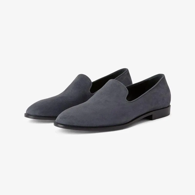 Ash Grey Suede Loafers made by ArnoConti