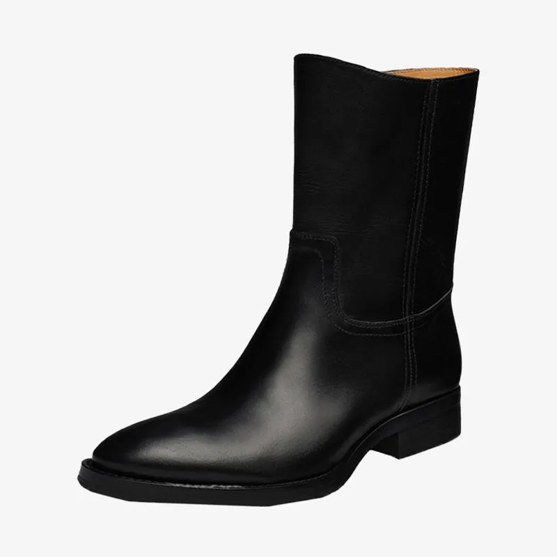 Black Leather Boots with Pointed Toe sold by ArnoConti