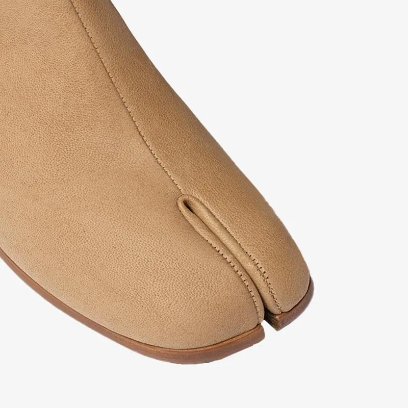 Beige Split-Toe Calf Leather Ankle Boots sold by ArnoConti product image thumbnail 3