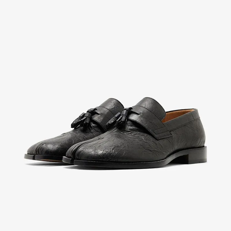 Black Calfskin Tassel Loafers sold by ArnoConti