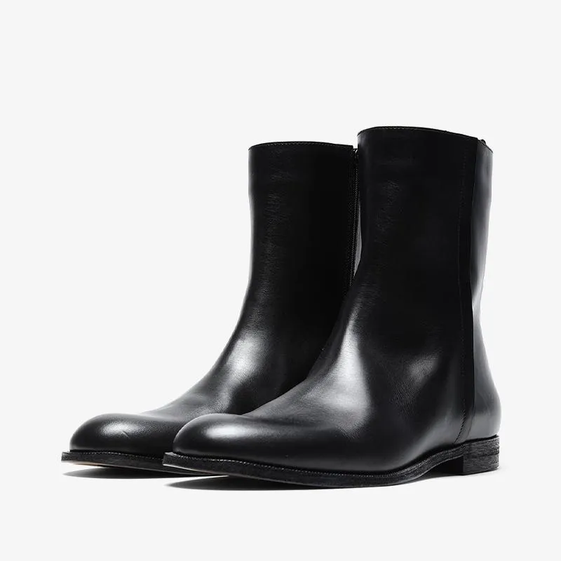 High-Shine Leather Ankle Boots sold by ArnoConti