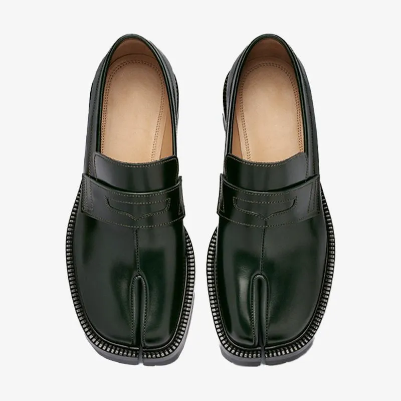 Dark Green Calfskin Chunky Sole Loafers sold by ArnoConti