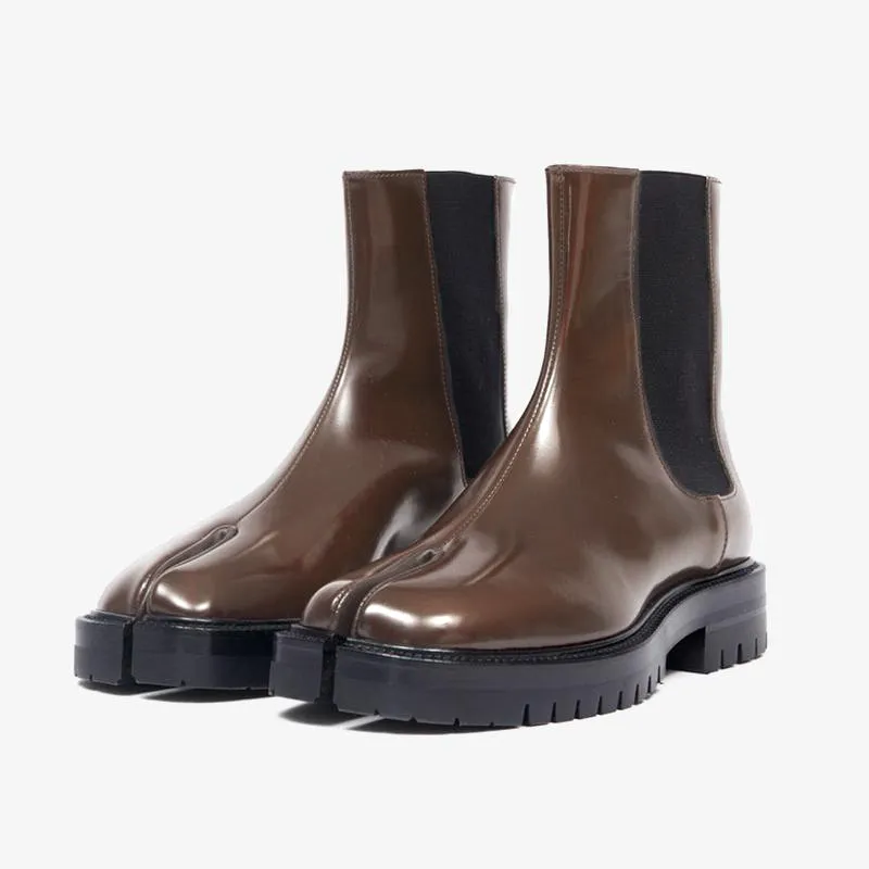 Claret Leather Slip-On Boots Unisex made by ArnoConti