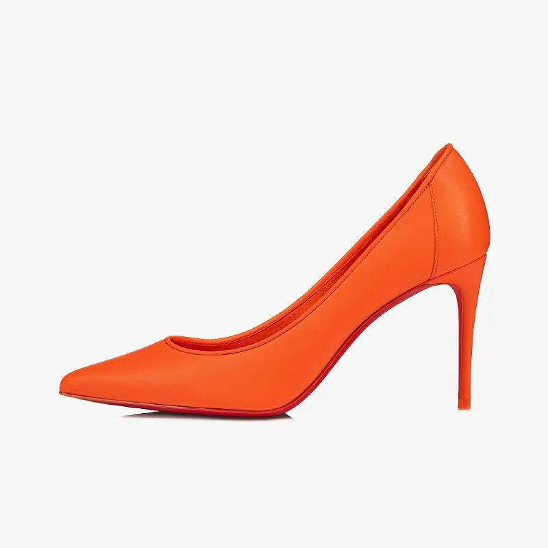Bright Orange Pointed Heels sold by ArnoConti product image thumbnail 4