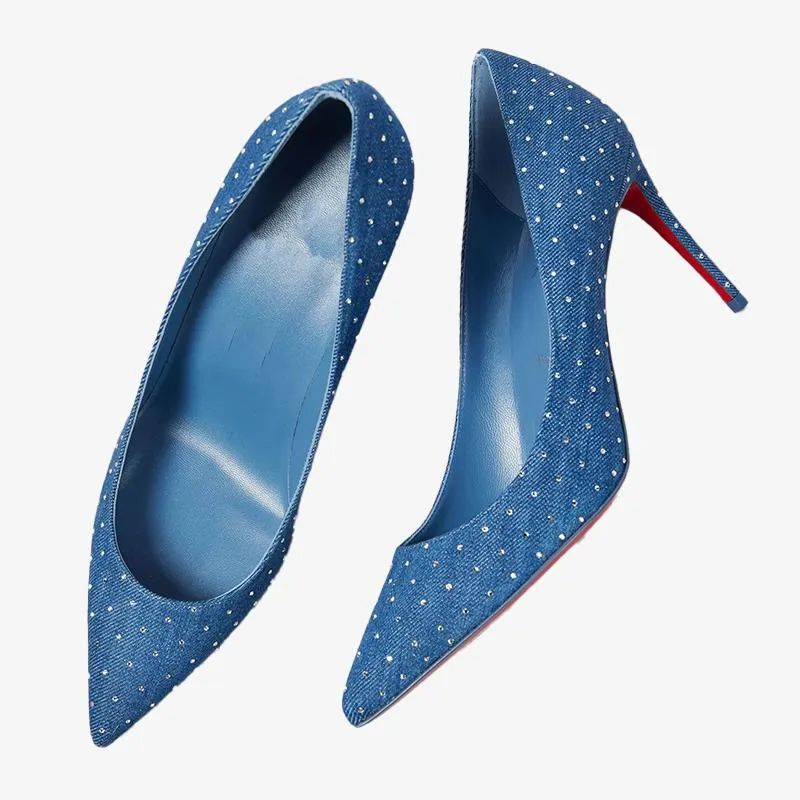 Chic Blue Fabric Pumps sold by ArnoConti product image thumbnail 3