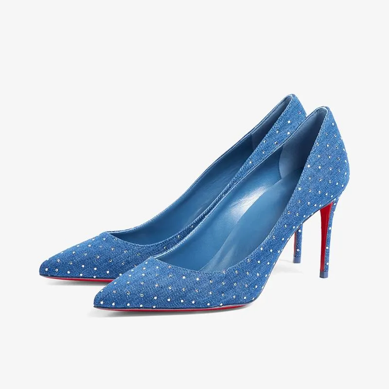 Chic Blue Fabric Pumps sold by ArnoConti