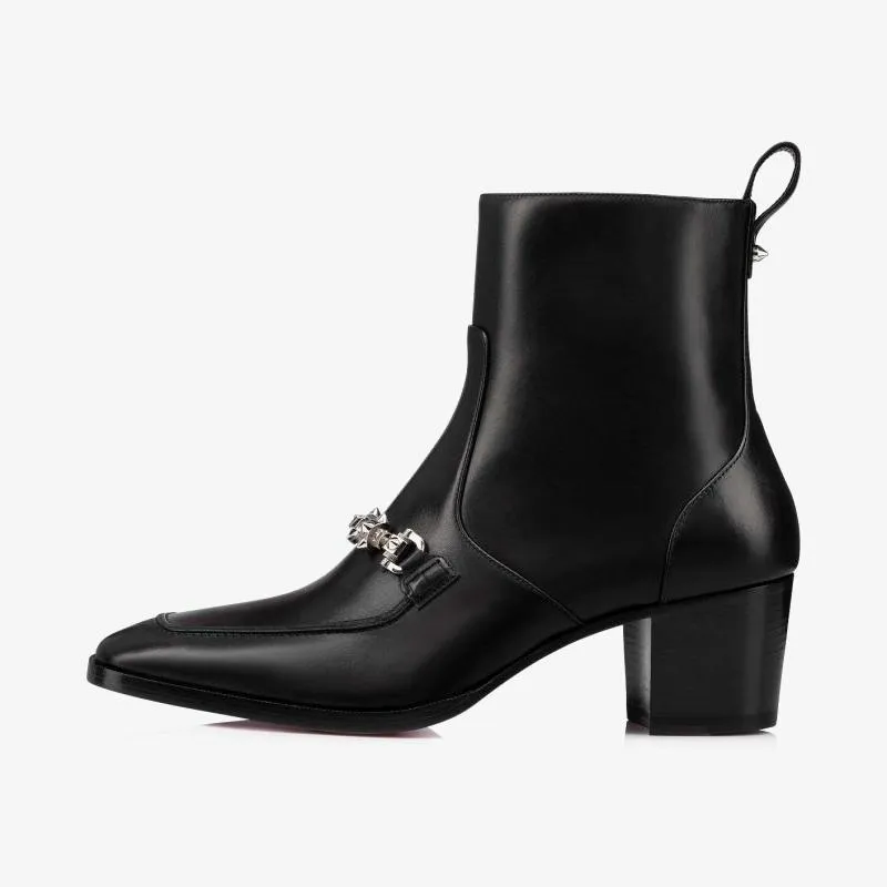 Black Leather Boots with Silver Detail sold by ArnoConti product image thumbnail 3