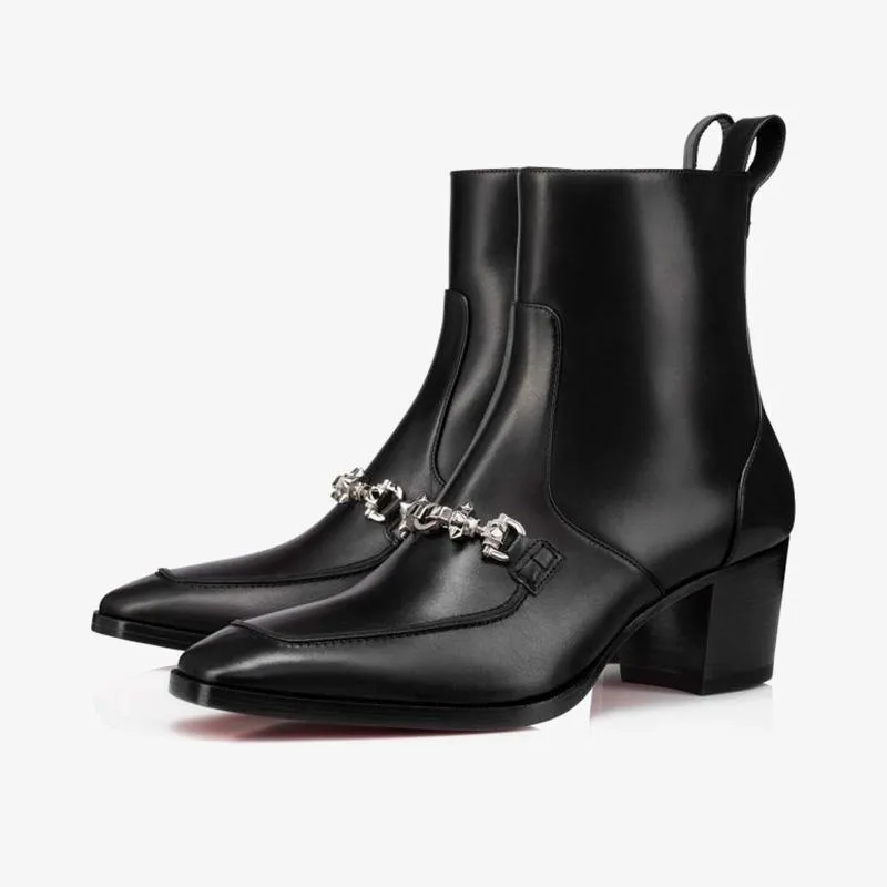 Black Leather Boots with Silver Detail sold by ArnoConti