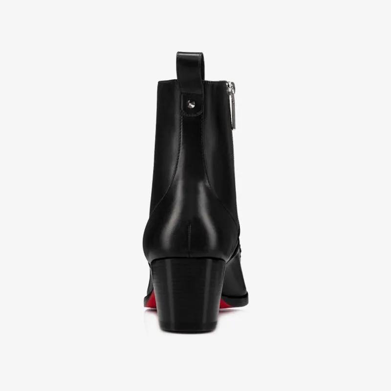 Black Leather Boots with Silver Detail sold by ArnoConti product image thumbnail 5