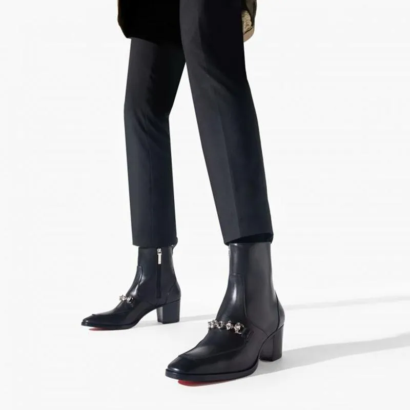 Black Leather Boots with Silver Detail sold by ArnoConti product image thumbnail 2