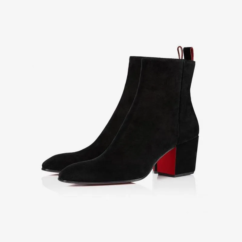 Sleek Black Suede Ankle Boots sold by ArnoConti