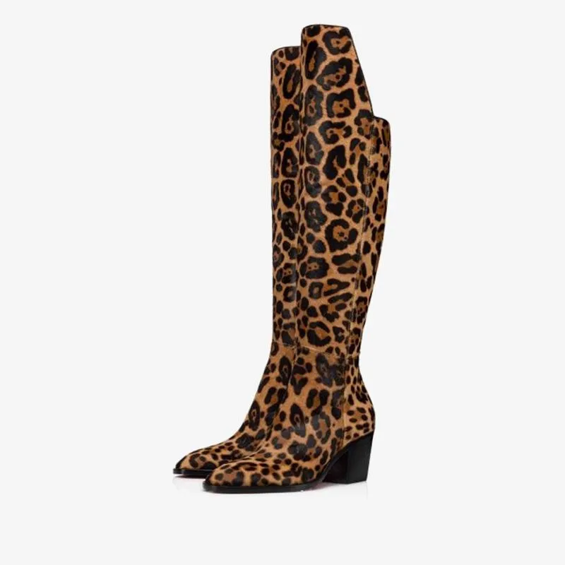 Elegant Brown Leopard Boots made by ArnoConti