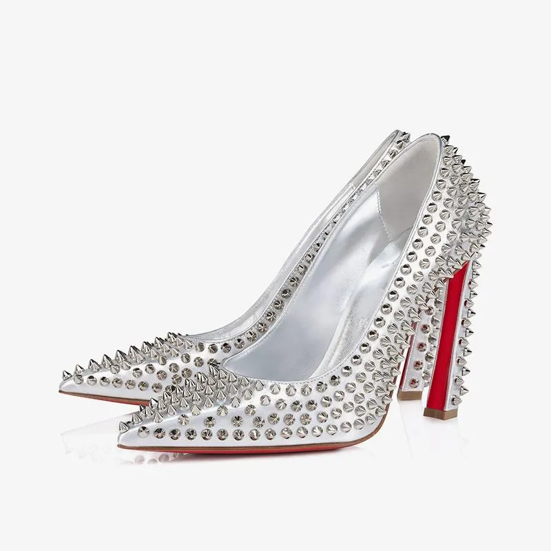 Silver Studded Stiletto Heels sold by ArnoConti
