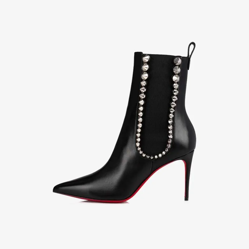 Black Ankle Boots with Silver Studs sold by ArnoConti product image thumbnail 2