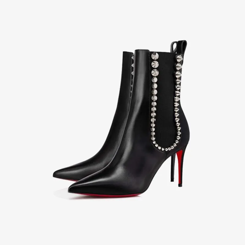 Black Ankle Boots with Silver Studs sold by ArnoConti