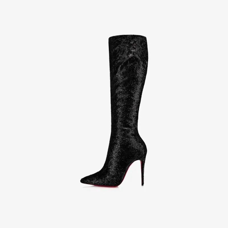 Black Velvet Statement Boots sold by ArnoConti product image thumbnail 2