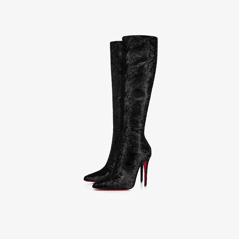 Black Velvet Statement Boots sold by ArnoConti