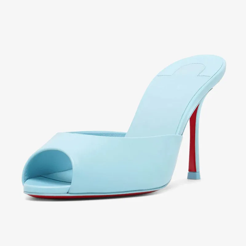 Sleek Blue Leather Heels sold by ArnoConti