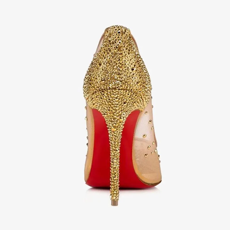 Elegant Gold Stiletto Pumps sold by ArnoConti product image thumbnail 4